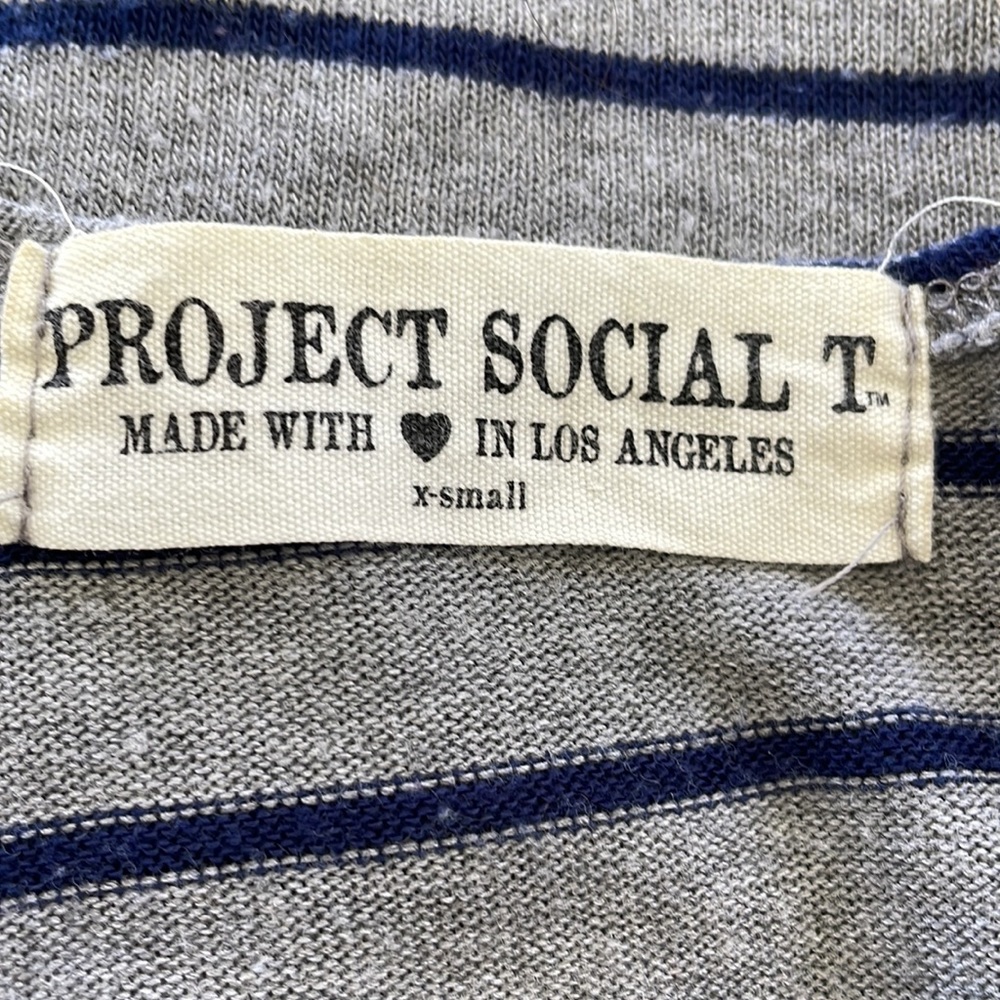 Project Social T gray blue striped racerback tank size XS - Picture 8 of 9